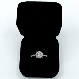 0.50 CT Natural Diamond Round Silver Ring